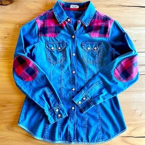 Tasha Polizzi Denim Snap Front Top